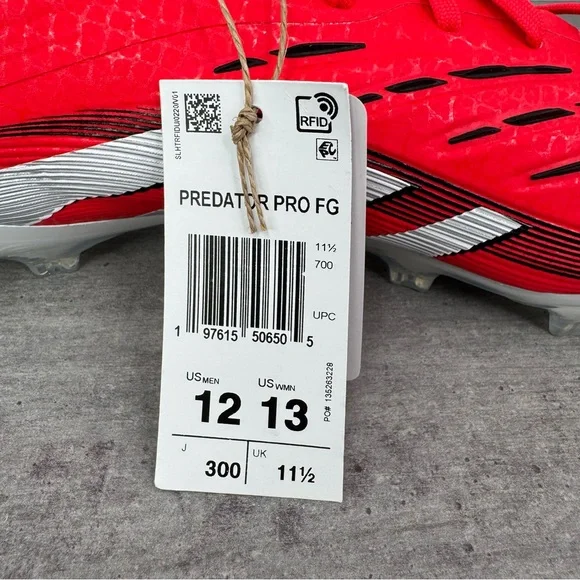 Adidas Predator Pro FG Soccer Cleats - Red/White - ID3856 Men's Size 12